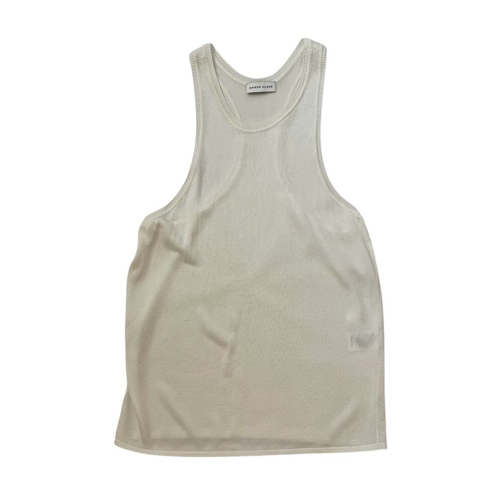 Maison Ullens Knit Tank Top - White - Cream - Size S